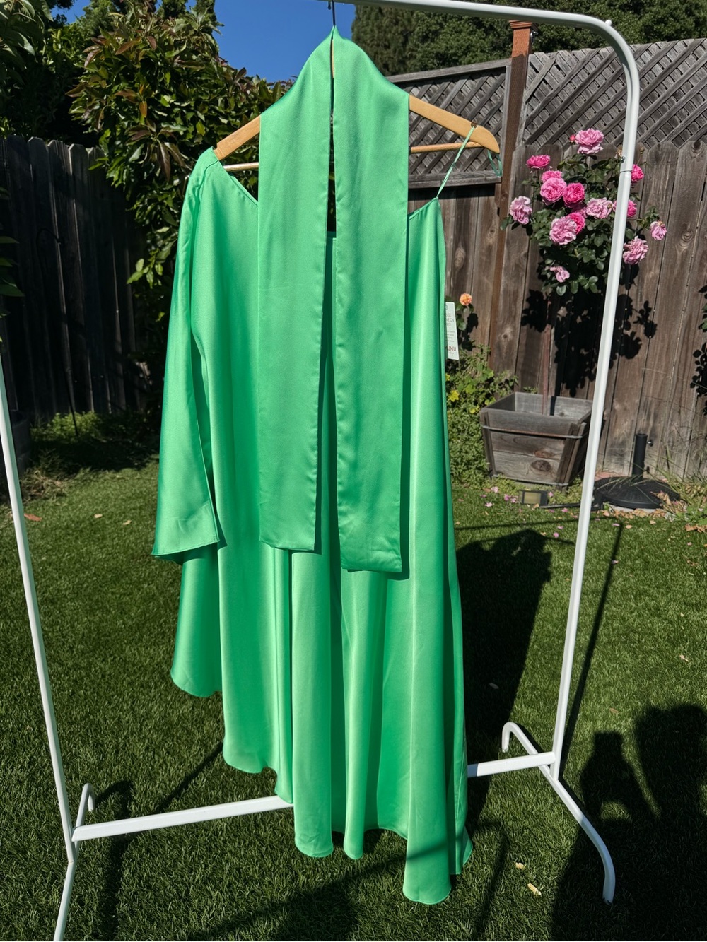 NWT Show Me Your Mumu Rhea One Shoulder Dress in Luxe Kiwi Satin size XS - Picture 11 of 14